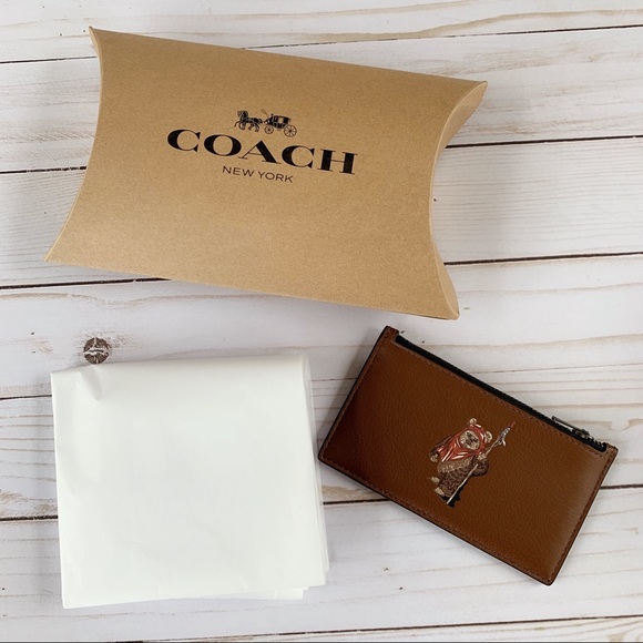 Star Wars X Coach Zip Card Case With Ewok - Picture 1 of 8